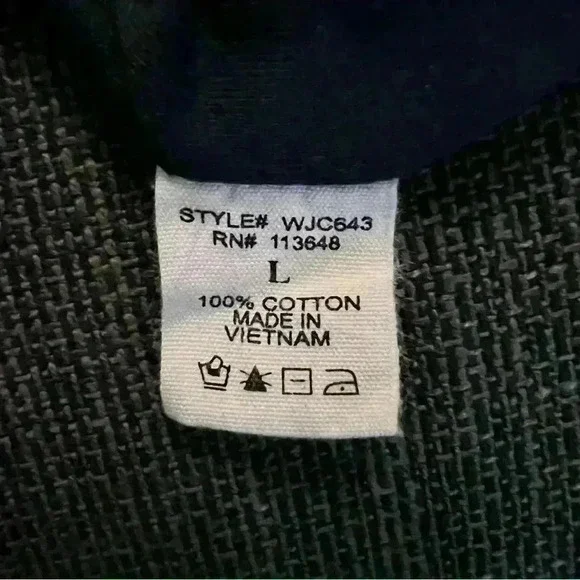 Johnny Los Angeles Navy Cotton Jacket, Zipper Detachable Hood, Drawstring Sz L - Picture 5 of 5